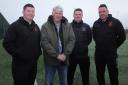Left to right: BYFC chairman Graham Vance, councillor Danny Devlin and coaches Chris Vance and Chris Wilson