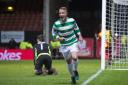 Leigh Griffiths celebrates his winner against Partick Thistle