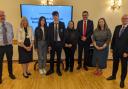 newly elected Members of the Scottish Youth Parliament with Steven Quinn, Council Leader Councillor Owen O'Donnell, Provost Mary Montague, Councillor Andrew Anderson and Councillor Katie Pragnell