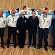 Anwar Rafiq; Alan Chapman; Donald Gordon, regional chair of the Scouts in Scotland; Sir Harry Burns Deputy Lieutenant, Andy Stewart group Scout leader; and Ian Hunter, regional commisioner