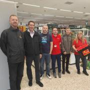 West Scotland MSP Neil Bibby, second left, with Food Train volunteers at the Morrisons store in Paisley