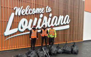 Fast food staff help town clean up its act