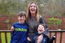 Businesswoman Laura Molloy with her sons James and Charlie