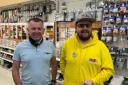 Keen fisherman Ross McMaster (right) with Paul Devlin, owner of the Glasgow Angling Centre.