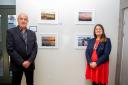 Photography tutor Malcolm Briggs and Jennifer Carroll, of Neilston Development Trust, at the exhibition