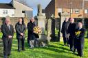 Ian Brenchley, Willie Stewart, John Miller, Murray Hunter, Robert Rankin and George Paul pictured at the graveside
