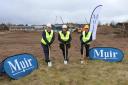 Pictured at the sod-cutting ceremony are Andy Richardson (left) and Douglas Carswell (right), both of London & Scottish Developments, with Alan Muir, of Muir Construction
