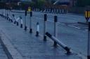 A number of the bollards on Ayr Road and Fenwick Road were damaged by strong winds