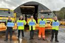 Council leader Owen O’Donell (centre) with members of East Renfrewshire’s gritting crews