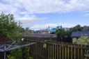 A view of the building site from the back garden of one home in Duncarnock Crescent