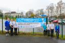 Pupils at Hillview Primary proudly display a banner celebrating its status as a ‘rights respecting school’