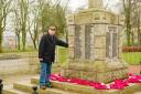 Martin Taylor at the war memorial in Cowan Park, Barrhead