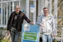 David Mackenzie and Ken Trench of East Renfrewshire Foodbank's management team outside their Barrhead base