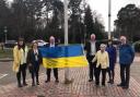 The Ukrainian flag was raised outside the East Renfrewshire Council's headquarters