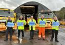Council leader Owen O’Donell (centre) with members of East Renfrewshire’s gritting crews