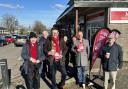 Paul Aitken (second right) is pictured on the campaign trail for Labour at the weekend