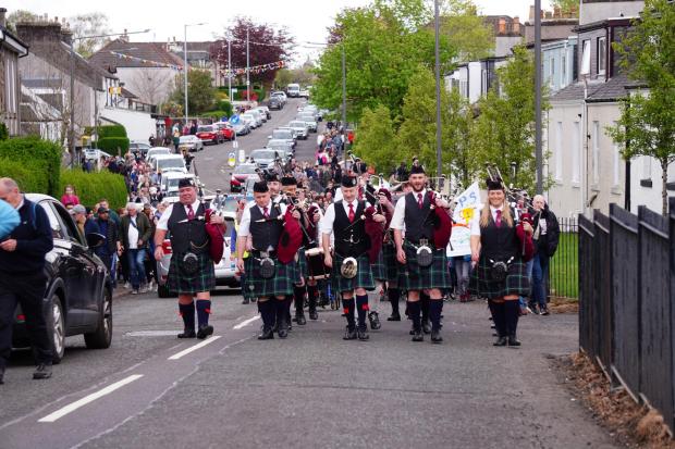 Barrhead News: Pipers marched through the village