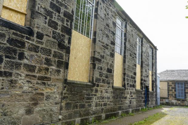 Barrhead News: The church boarded up after damage