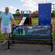 Matt Drennan, of the Neilston War Memorial Association, with the new bench