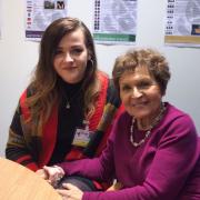 Former Barrhead High School pupil Kirsty Robson with Holocaust survivor Janine Webber
