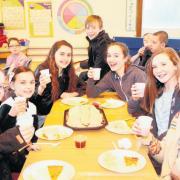 Pupils at St Thomas' in Neilston celebrate the school's 50th anniversary