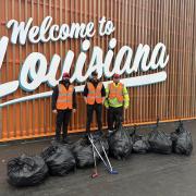 Fast food staff help town clean up its act