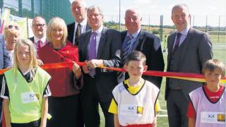 Justice Secretary Kenny MacAskill was in thetown to officially open the new 3G Astro grassfacility in Cowan Park