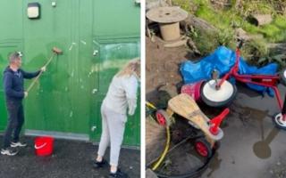 Parents and staff rallied round to clean up the mess at Cart Mill