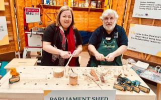 Kirsten Oswald MP at the Men’s Shed event at Westminster